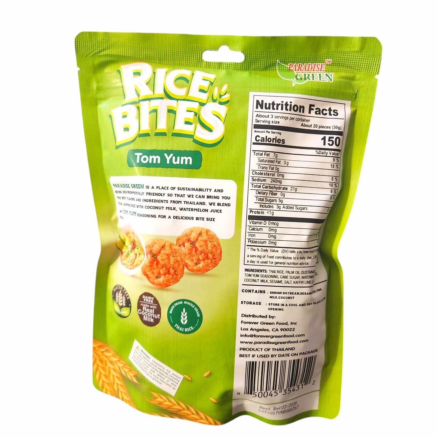 Tom Yum Rice Crisps | Rice Bites Thailand