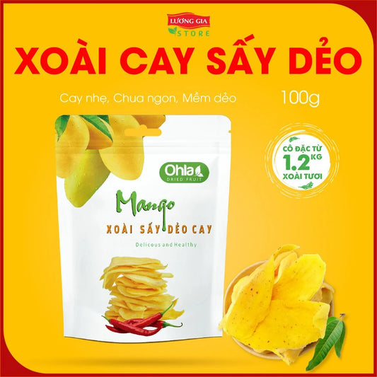 Spicy Dried Mango – Sweet & Spicy Chewy Snack | 100g Bag